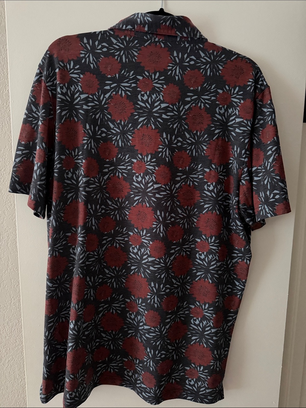 Travis Mathew Golf Polo with Rust Floral Print - Picture 4 of 4